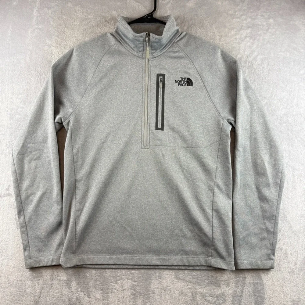 North Face 1/2 Zip Pullover Men Medium Gray Canyonlands Tech Fleece Sweatshirt